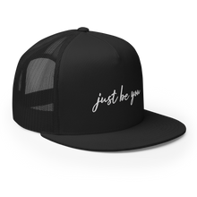 Load image into Gallery viewer, Trucker Cap - Just Be You - Black w/ White Logo