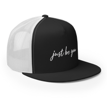 Load image into Gallery viewer, Trucker Cap - Just Be You - Black w/ White Logo