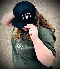Load image into Gallery viewer, Snapback Hat - Black w/ White Logo - Original