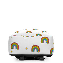 Load image into Gallery viewer, Backpack - White w/ Rainbows