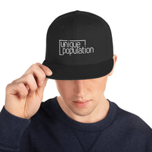 Load image into Gallery viewer, Snapback Hat - Black w/ White Logo