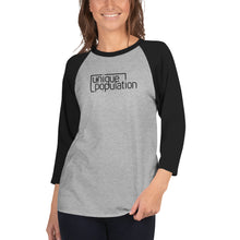 Load image into Gallery viewer, 3/4 Sleeve Raglan Shirt (White w/ Black Sleeves)