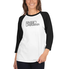 Load image into Gallery viewer, 3/4 Sleeve Raglan Shirt (White w/ Black Sleeves)