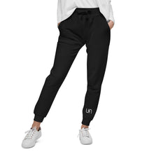 Load image into Gallery viewer, Sweatpants - Fleece - Black w/ White Logo - Ankle