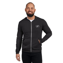 Load image into Gallery viewer, Zip Hoodie - Black w/ White Logo