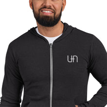 Load image into Gallery viewer, Zip Hoodie - Black w/ White Logo