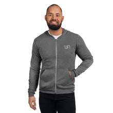 Load image into Gallery viewer, Zip Hoodie - Black w/ White Logo