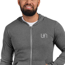 Load image into Gallery viewer, Zip Hoodie - Black w/ White Logo