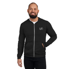 Load image into Gallery viewer, Zip Hoodie - Black w/ White Logo