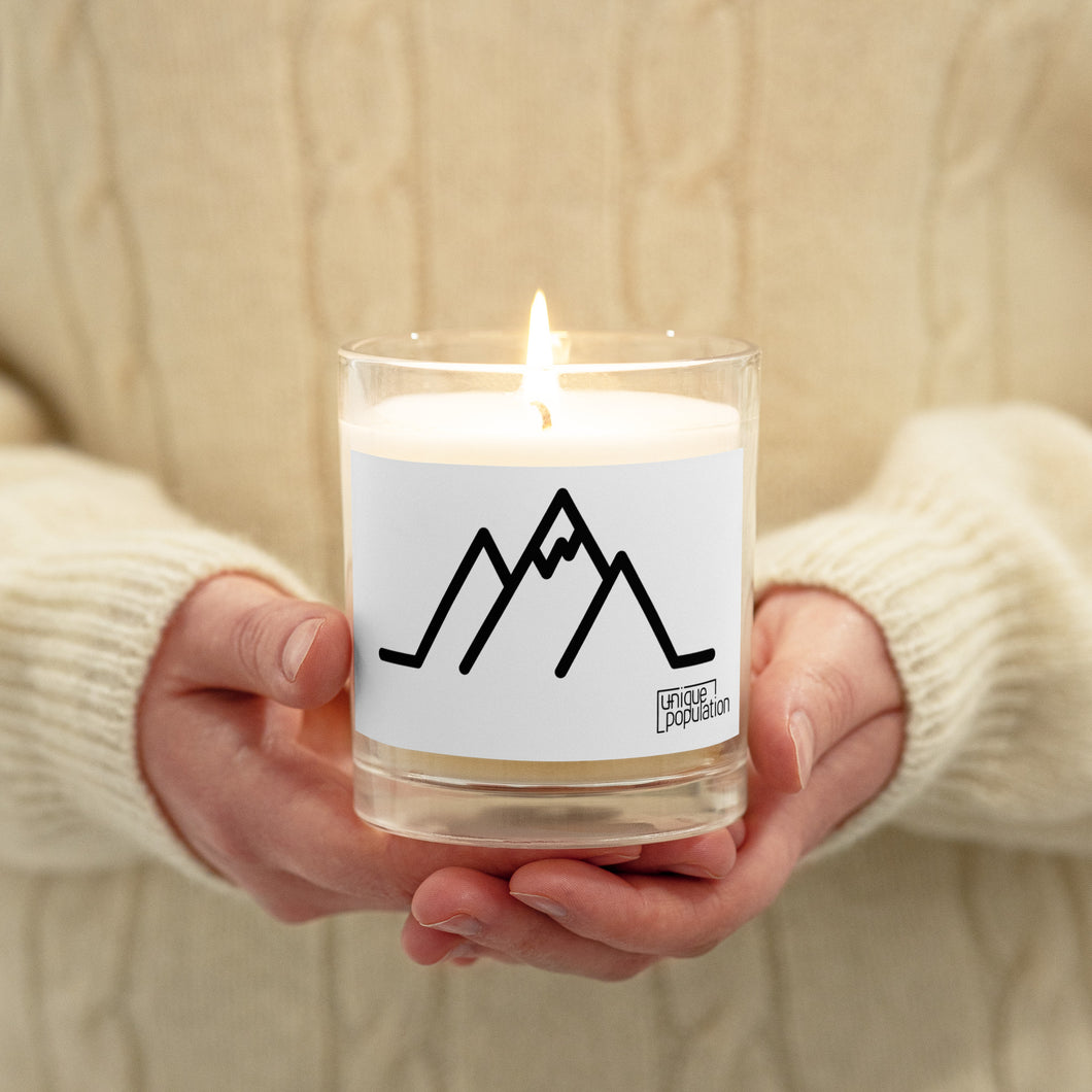 Mountain Unique Population Glass Jar Soy Wax Candle