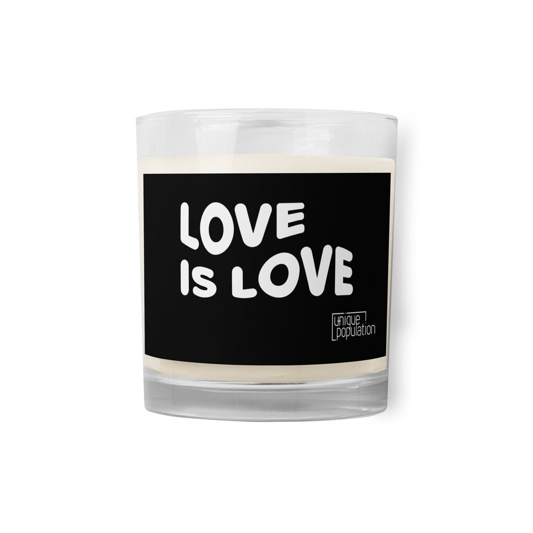 Love is Love Unique Population Glass Jar Soy Wax Candle