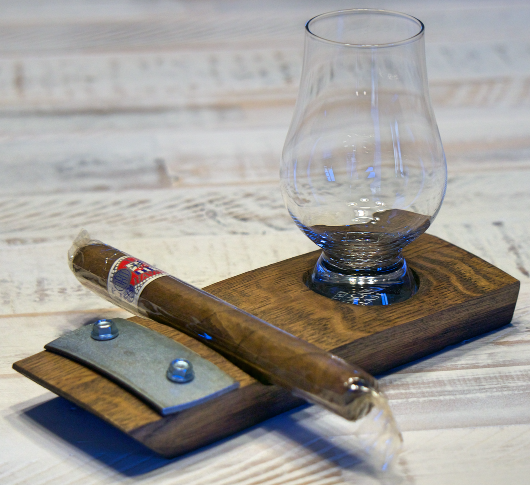 Coaster with Cigar Holder