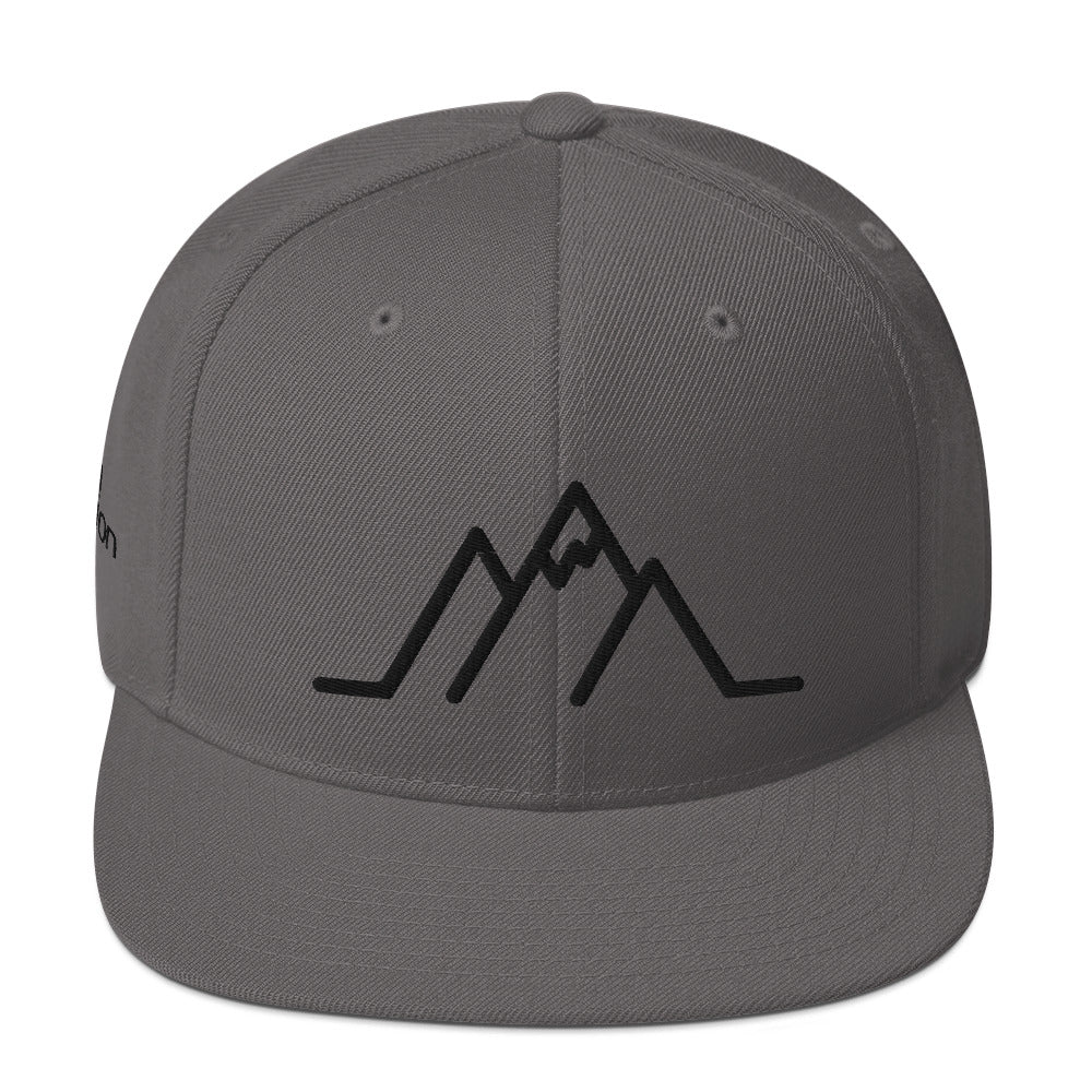 Snapback Hat - Mountain w/ Black Logo