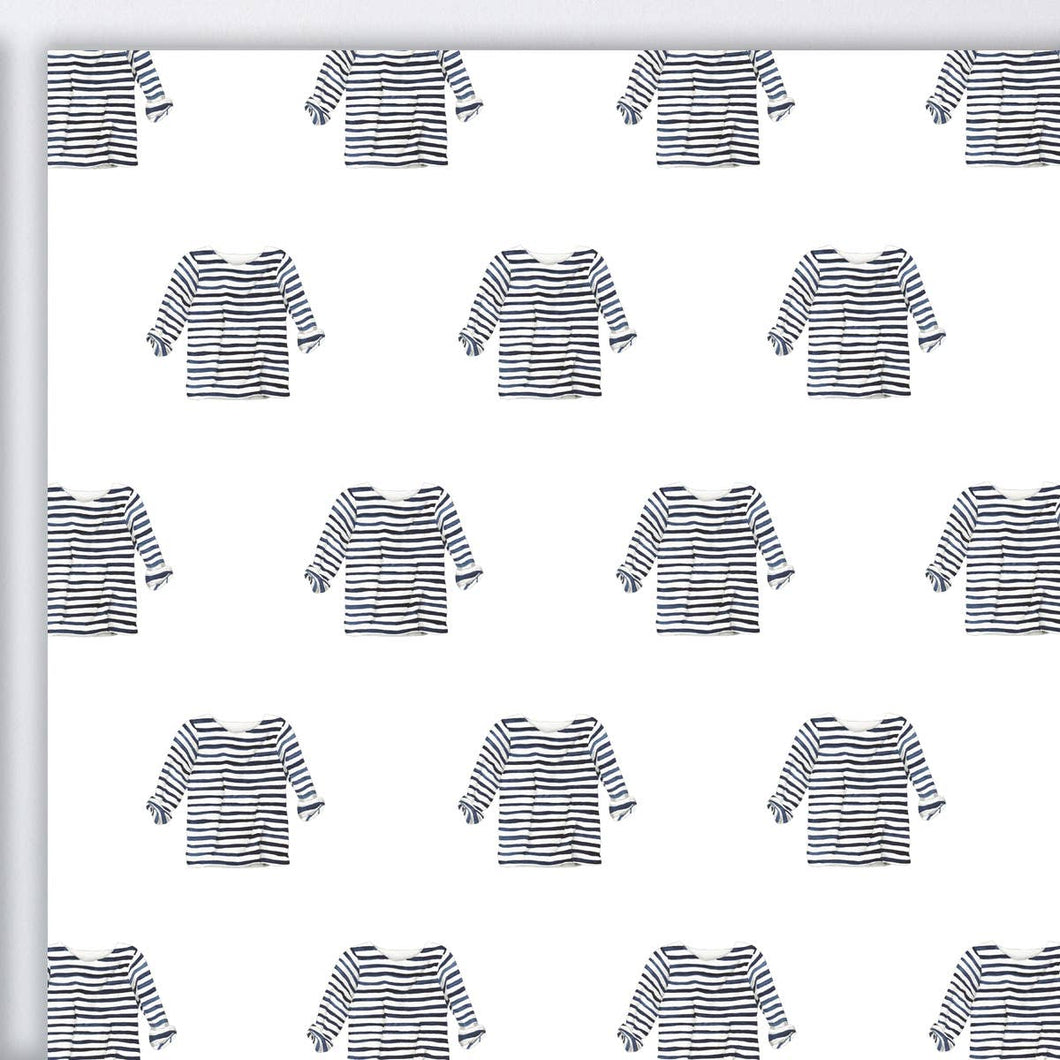 Gift Wrap - Navy and White Striped Shirt