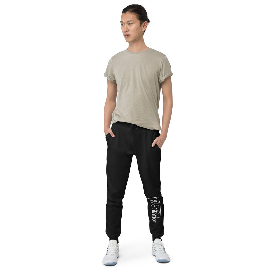 Sweatpants - Fleece - Black w/ White Logo - Shin